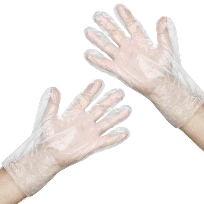 Mănuși din plastic transparent 100buc