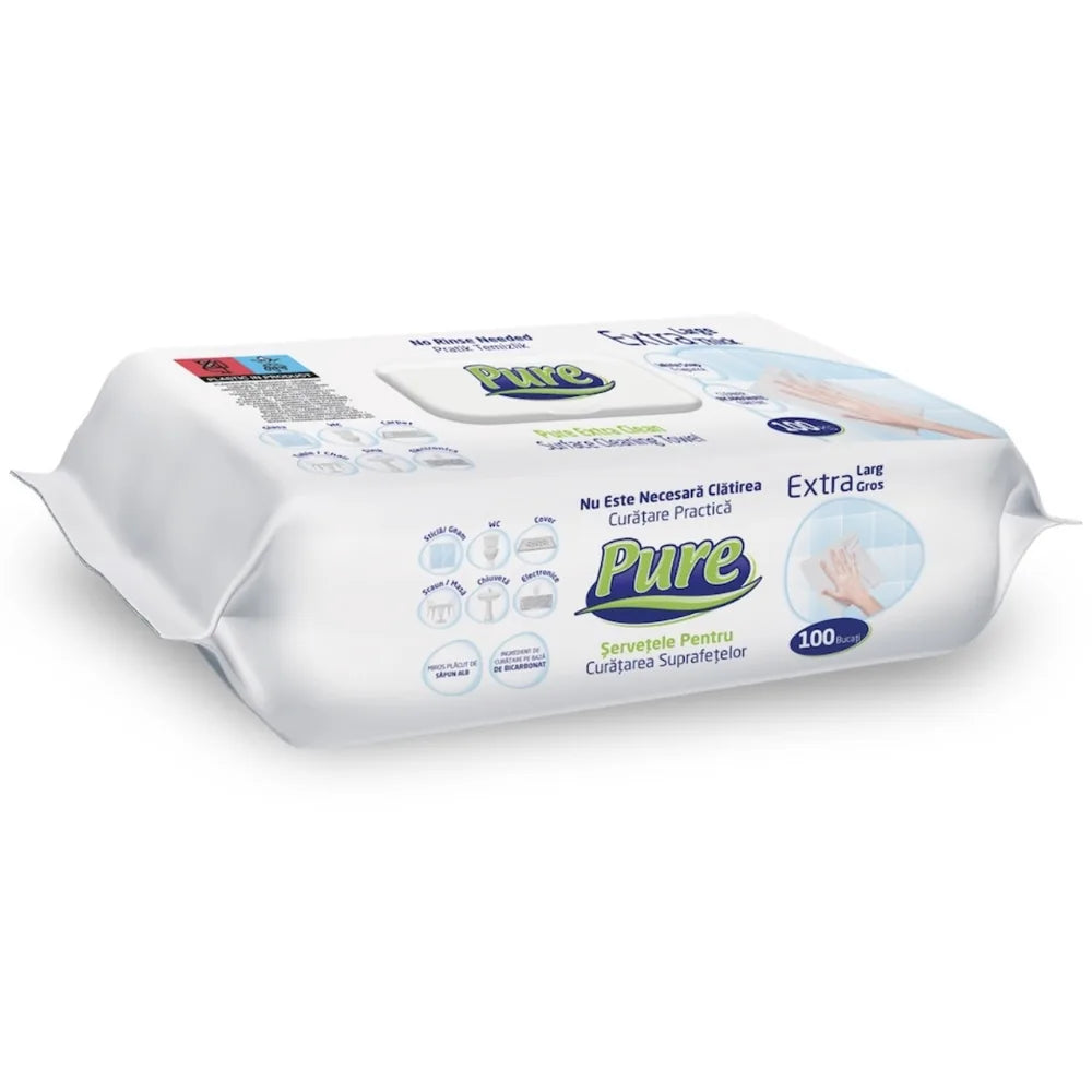 PURE Servetele umede pentru suprafete 100 buc