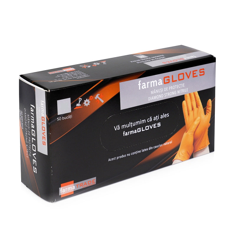 Manusi NITRIL mecanic Diamond Strong Nitrile Orange