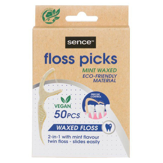 Ata Dentara, Sence, Floss Picks, Tip Scobitoare, Cerata, Aroma Menta, Ecologice