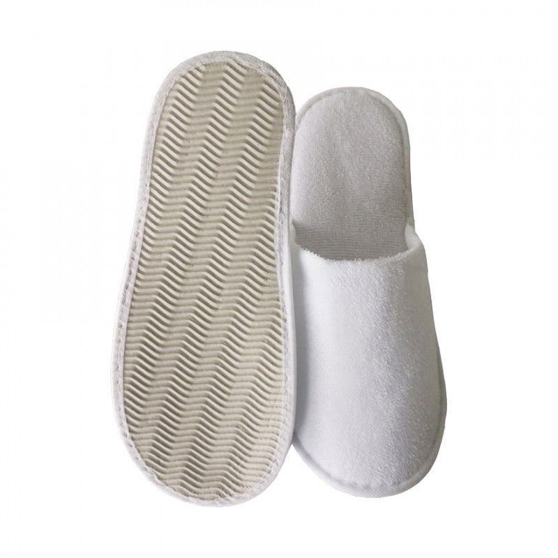 Papuci unică folosință, tip Hotel, material din prosop (frotir), talpa groasă 5mm