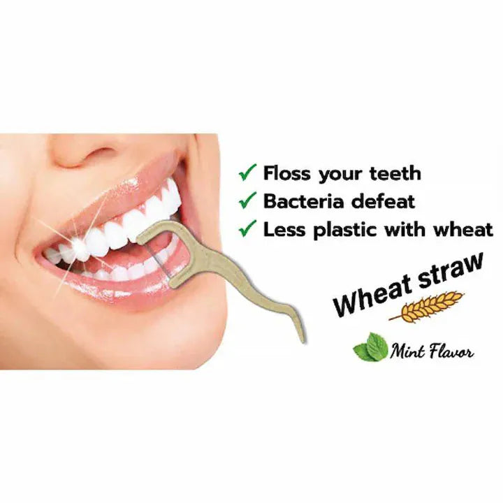 Ata Dentara, Sence, Floss Picks, Tip Scobitoare, Cerata, Aroma Menta, Ecologice