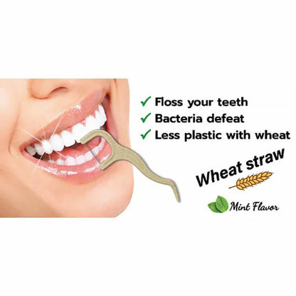 Ata Dentara, Sence, Floss Picks, Tip Scobitoare, Cerata, Aroma Menta, Ecologice