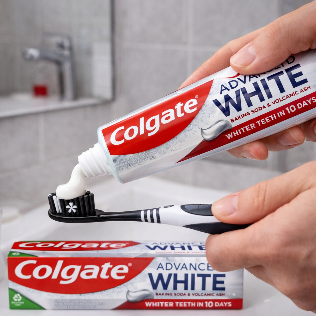 Pasta de dinti pentru albire, Colgate Advanced White Baking Soda & Volcanic Ash, 100 ml