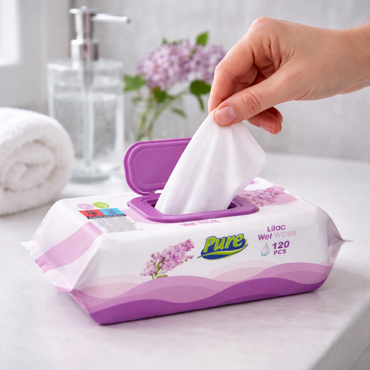 PURE Servetele umede Liliac