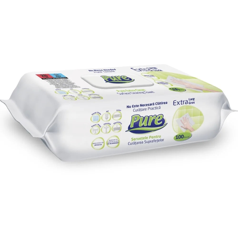 PURE Servetele umede pentru suprafete 100 buc